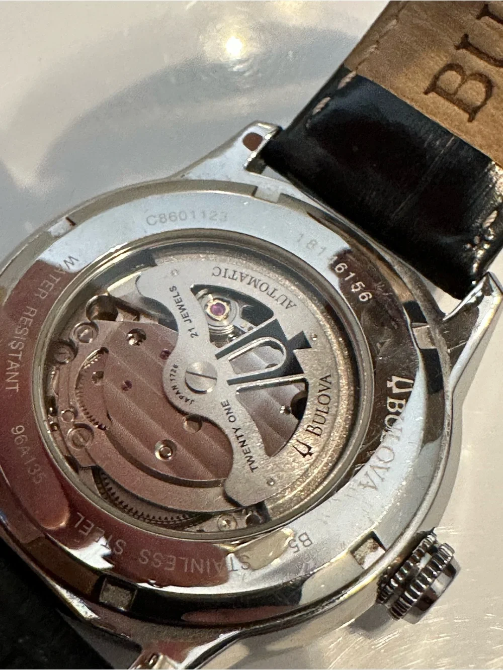 Bulova Sutton 96A135 Automatic 21 Jewel Open Heart Men’s Watch Box